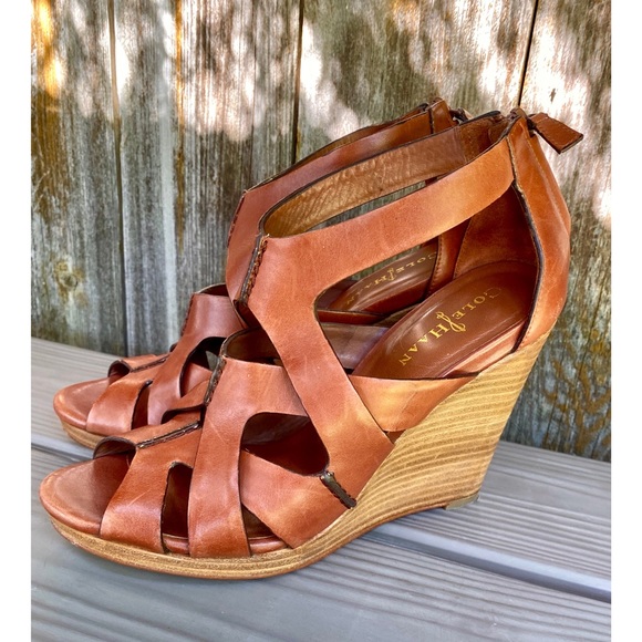 Cole Haan Shoes - COLE HAAN genuine leather brown wedges